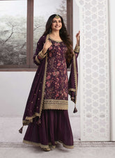 Purple Colour Salwar Suit Looking Lovely